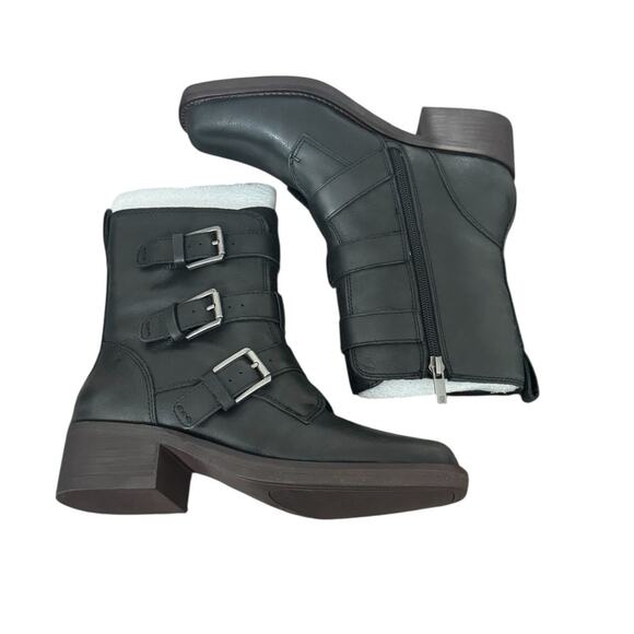 New! Lucky Brand Leather Katriny Steampunk Buckled Moto Boot - Size 7 - Picture 11 of 11